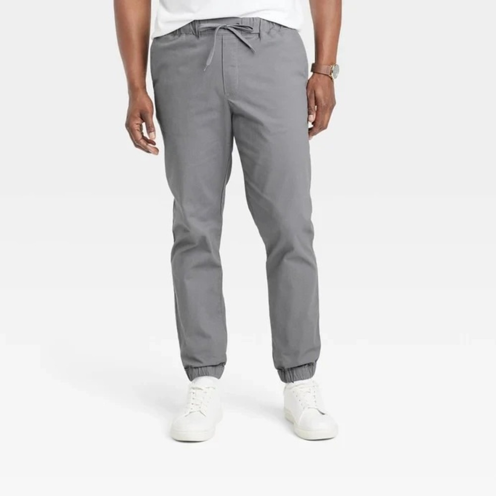Men's Regular Fit Tapered Jogger Pants - Goodfellow & Co Dark Gray Size XS